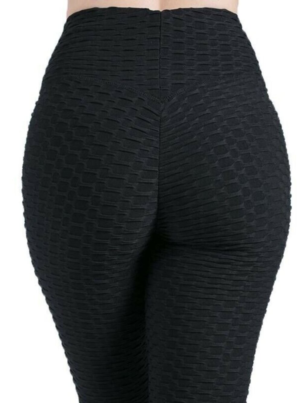 Los Angeles Boutique Black Scrunch Butt Stretch Leggings NEW Textured Flatter M